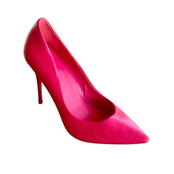 Aldo Neon Pink 90’s Stiletto Faux Leather Pointed Toe Pumps Heels Size 7.5 - Picture 1 of 12